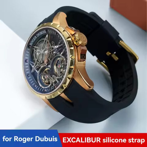 26mm Roger Dubuis Excalibur King Series Notch Silicone Strap | Men's Luxury Waterproof Watch Band Re