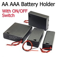 AA AAA Battery Holder Casing With ON/OFF Switch &amp; Cover Case Lead Wire 14500 10440 18650 Container Pemegang Batteri box