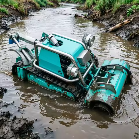 Submersible Dredging Robot Fully Underwater Operated Machinery For Deep Pond Sediment Clearing Water
