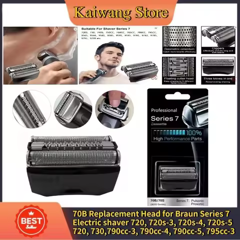 70B Replacement Head for Braun Series 7 Electric Shaver 720 720s-3 720s-4 720s-5 730 790cc-3 790cc-4