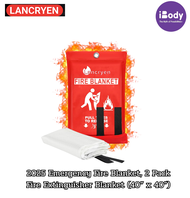 ผ้าห่มดับเพลิงฉุกเฉิน ผ้ากันไฟ 2025 Emergency Fire Blanket 2 Pack Fire Extinguisher Blanket (40” x
