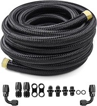13-PCS Automatic Transmission Cooler Lines Kit AN6 6AN Fit For 4L60E 4L65E Black Nylon Stainless Ste