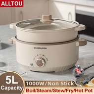 【ALLTOU】5L Multifunctional Electric Cooker Non-Stick Multi Cooker with Steamer Electric Hot Pot Elek