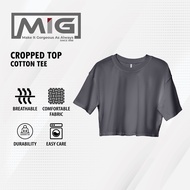 MIG Semi Cotton 200Gsm Women Crop Top Basic T shirt