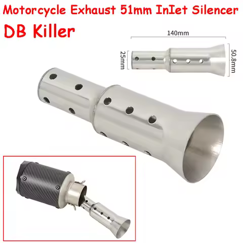 51mm Motorcycle Can DB Killer Silencer Noise Sound Exhaust Adjustable Muffler Silencer Baffle