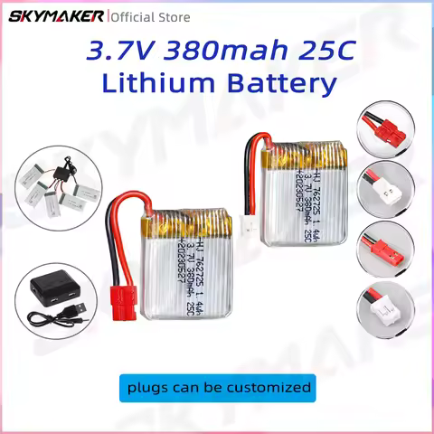 3.7V 380mAh Lipo Battery 25C high-rate Drone Replacement Battery X26 X26A quadcopter parts 762725 mo