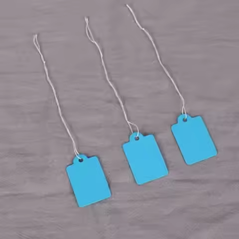 100pcs Colorful Paper Price Cards Cotton String Price Tags Blank Labels Jewelry Display Cards Packag