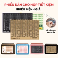 Value card with money saving box stickers 1 million 5 million 10 million 15 million 20 million mixed