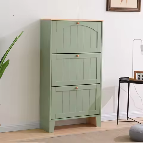 japanese wooden shoe cabinet clutter organizer rack bench Nordic modern with stool seat for entryway