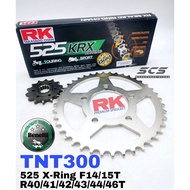RK Sprocket Set Benelli TNT300 TNT249 525 GB KRX X-Ring Black Gold Chain Rantai Xring TNT 300 249 24