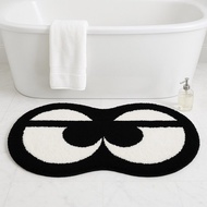 搞怪大眼怪簇絨浴室地墊可愛腳墊吸水防滑浴墊居家裝飾禮物