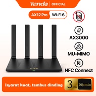 Tenda AX12 Pro Router WiFi 6 AX3000 Dual Band Gigabit 4 Port VPN NFC MU-MIMO