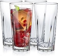 Asashizen Plastic Tumblers Stackable Set of 4, Acrylic Drinking Glasses for Kid to Drink Juice Water