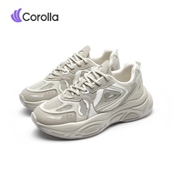 Corolla รองเท้าผ้าใบผู้หญิง รองเท้าแพลตฟอร์มลำลอง สะดวกสบาย อเนกประสงค์ เบามาก สีขาว สีเทา รองเท้าผ้