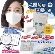 韓國Green Breathing KF94 三層3D立體口罩