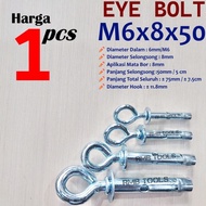 Eye Dynabolt M8x50 Hanging Bolt / Eye Bolt Sleeve Anchor M6x8x50