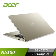 宏碁 ACER Swift 1 筆記型電腦 14"(N5100/8G/512G/HD/W11)金 SF114-34-C2QF