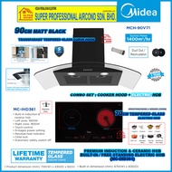 Midea Cooker Hood MCH-90V71 90cm Curve Hood / Midea Electric Hob MC-IHD361 70cm Built-in Induction &