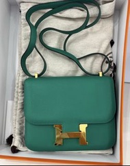 Hermes mini constance 19 飛翠綠 epsom C刻