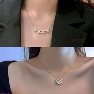 sweety 4 Leaf Clover Heart Necalace Pendant for Women Girls Valentine  Clear