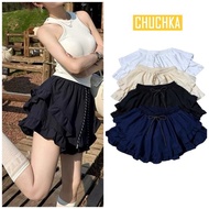 Short Skirt with 2-Layer Flared Hem, Elastic Waist, Thick Fabric with Protective Pants CV444 Sexy & 