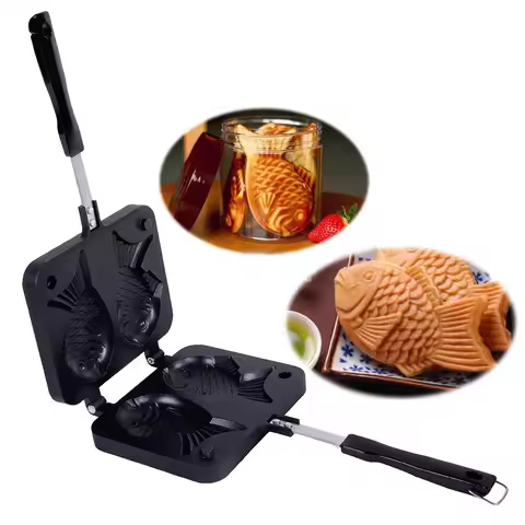 Taiyaki, utensilios para hornear japoneses en forma de pez, máquina para hacer gofres, tortitas japo