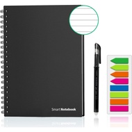 GUYUCOM Smart Reusable Notebook, Erasable Wirebound Smart Notebook with Pen Sketch Pads APP Storage 