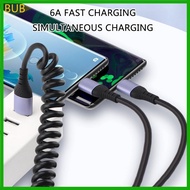 USB C Fast Charging Cable,USB A to Type C Charger Coiled Cord 6A USB Type C Cord