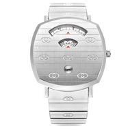 GUCCI 古馳 男款握把金屬手錶 YA157410 銀