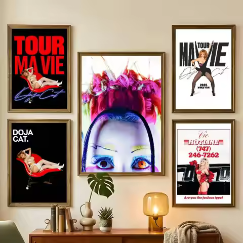 Hot Singer D-Doja Cat Vie Poster For Bedroom Gamer Room Decor Restaurant Wall Trendy Aesthetic Gift