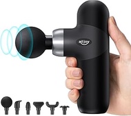 ALLJOY Mini Massage Gun, Powerful Deep Tissue Pocket-Sized Handheld Electric Muscle Massage Gun, Ultra Small &amp; Quiet with Carry Case &amp; 6 Heads for Home Gym Outdoors