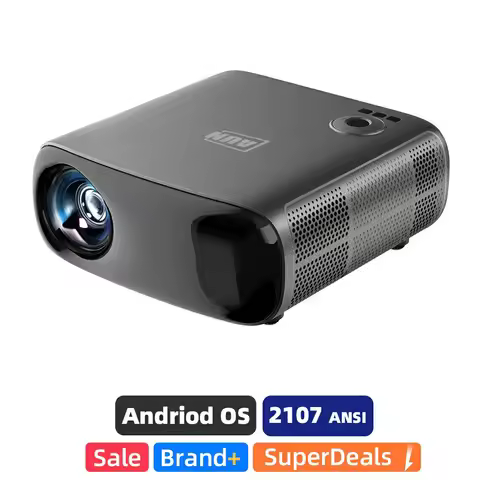 AUN Android Projector 1080P 4K Daytime Home Theater Video Projectors Game WIFI Bluetooth Sports Film