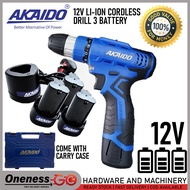 AKAIDO 12V LI-ION CORDLESS DRILL - 2.0AH X 3 BATTERY