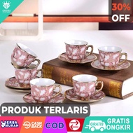 Cangkir Teko Keramik Paket Set 4 Cups 1 Dan 6 In 1 Pot Gaya Eropa Cocok Untuk Gelas Hadiah Pernikaha
