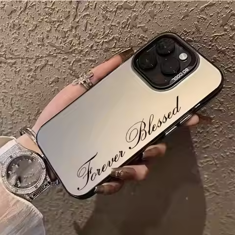 Forever Blessed Pattern Phone Case for iPhone 17 Air 16 15 14 11 Pro Max Plus 13 12 Mini X 8 7 Color