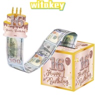 WITAKEY Birthday Pull-Out Money Gift Box, 16th/18th  Party Money Roll Gift Box, Money Bouquet Gift w