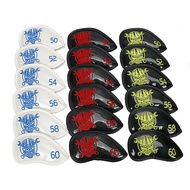 New Golf Iron Sand Club Cover PU Golf Club Cap Cover Skull Embroidery6个/Sports Outdoor Set