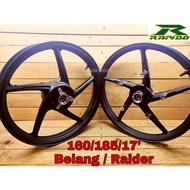 SPORT RIM RAPIDO SUZUKI RAIDER R150FI BELANG RAPIDO SPORTRIM 501 FRONT 1.6X17 REAR 1.85X17 PNP 100% 