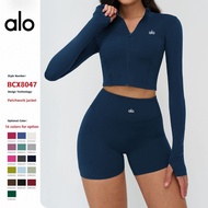 Alo Zipper Outdoor Running Sports Yoga Jacket Slimmer Look Fitness Long-Sleeved Jacket Girls Quick-D
