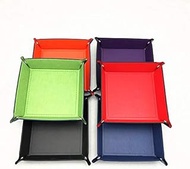 PU Leather Foldable Storage Box Square Tray For Table Games Key Wallet Coin Box Tray Desktop Storage Supplies Box Trays Decor
