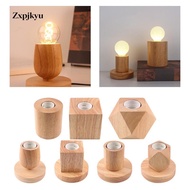[Zxpjkyu] SiaBiced E27 Wood Base Table Lamp Bulb Socket Holder Decor Night Light