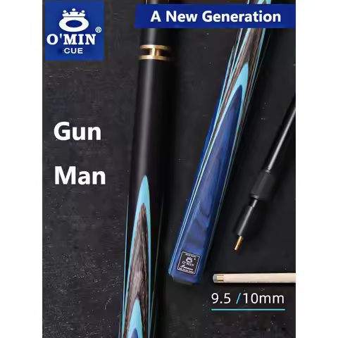 2023 New Generation OMIN Gunman 3/4 Snooker Cue One Piece 10mm /9.5mm Tip Ebony Handle With Snooker