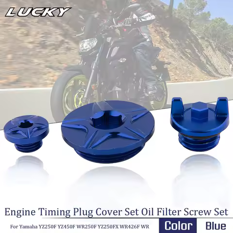 Motorcycle CNC Engine Timing Plug Cover Set Oil Filter Screw Set For Yamaha YZ250F YZ450F WR250F YZ2