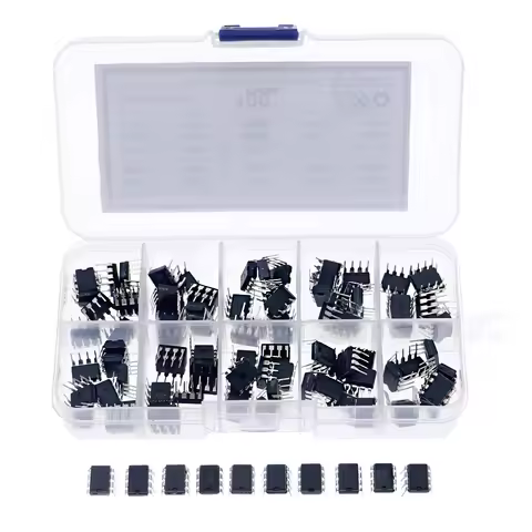 100Pcs/Box IC Integrated Circuit Chip Assortment Kit JRC4558 LM358 NE555 NE5532 VIPER22A DS1302 OP07