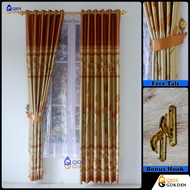 Gorden Pintu Dan Jendela Kamar Mewah Bahan Blackout Import Motif Bunga Tulip Model Smokering