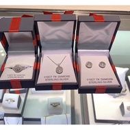 USA 0.1ct Real Diamond, 1/10ct TW Neclace, Earring, Ring