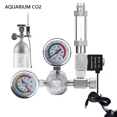 AC100-240V Aquarium CO2 Regulator Bubble Counter Solenoid Valve Kit Fish Tnk CO2 Reaction System CO2
