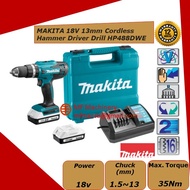 Mf MAKITA 18V 13mm Cordless Hammer Driver Drill HP488DWE