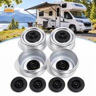 ORIENOR 4PCS Trailer Hub Dust Cap, with Rubber Plug Heavy Duty Trailer Axle Dust Cap, Durable 2.44 I