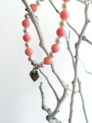 怦然心跳 ◆pink - 施華洛世奇水晶珍珠 / 天然礦石 / 手鍊客製設計